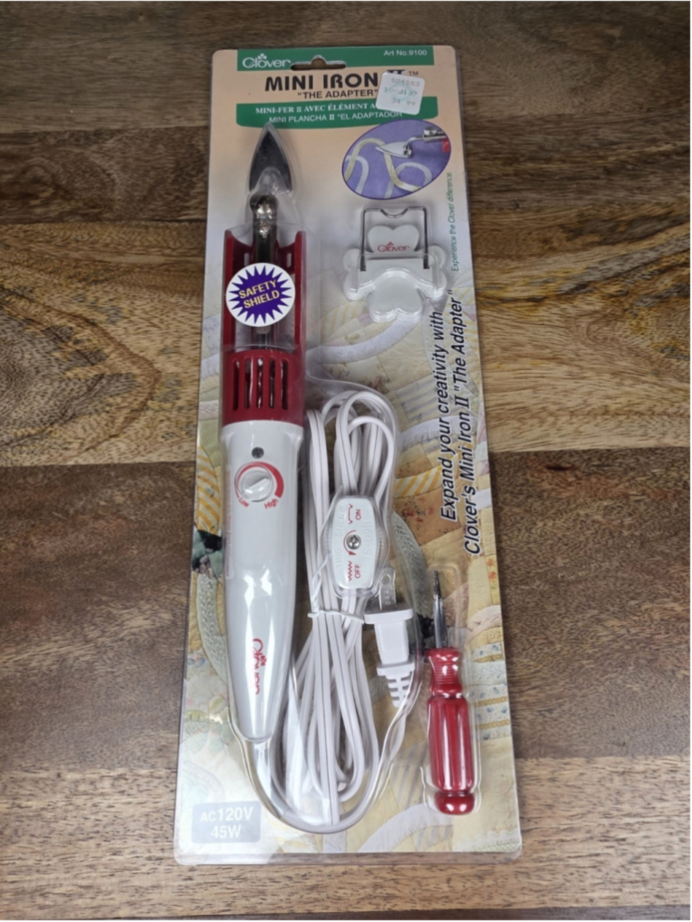 Clover Mini Iron II The Adapter 9100 Quilting Sewing Applique NEW Sealed